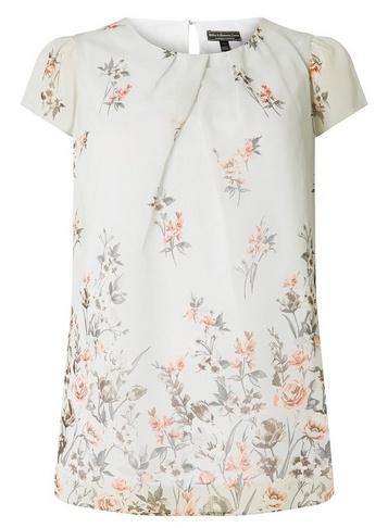 *billie & Blossom Curve Grey Floral Top