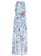 Dorothy Perkins *quiz Blue Floral Chiffon Maxi Dress