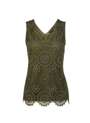 Dorothy Perkins Khaki Guipure Lace Front Vest