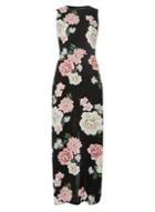 Dorothy Perkins Black Floral Print Sleeveless Maxi Dress