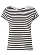 Dorothy Perkins *vila Black And White Striped Round Neck T-shirt