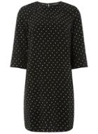 Dorothy Perkins Black Spotted Trim Shift Dress