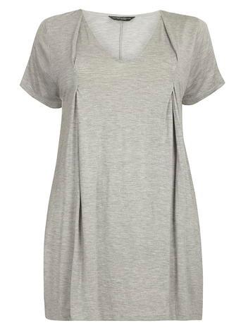 Dorothy Perkins *dp Curve Grey Pleat Front Tee