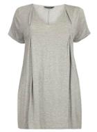 Dorothy Perkins *dp Curve Grey Pleat Front Tee
