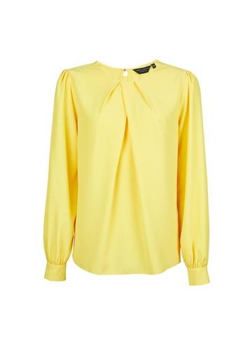Dorothy Perkins Lemon Pleat Neck Top