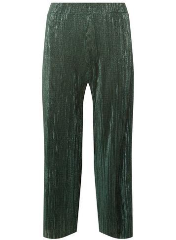 Dorothy Perkins Green Plisse Cropped Trousers