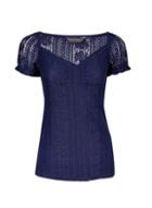 Dorothy Perkins *tall Navy Lace Milkmaid Top