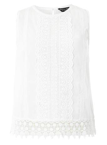 Dorothy Perkins White Scallop Embroidered Top