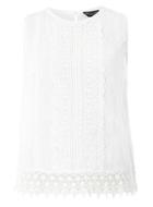 Dorothy Perkins White Scallop Embroidered Top