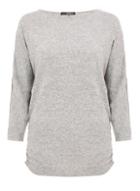 *quiz Light Grey Knitted Embellished Top