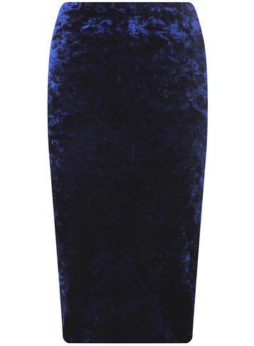 Dorothy Perkins Navy Crushed Velvet Pencil Skirt