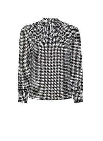 Dorothy Perkins Petite Black Houndstooth Print 'honey' Top