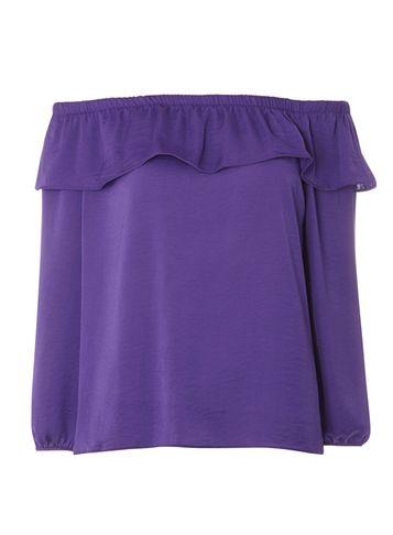 Dorothy Perkins Purple Ruffle Bardot Top