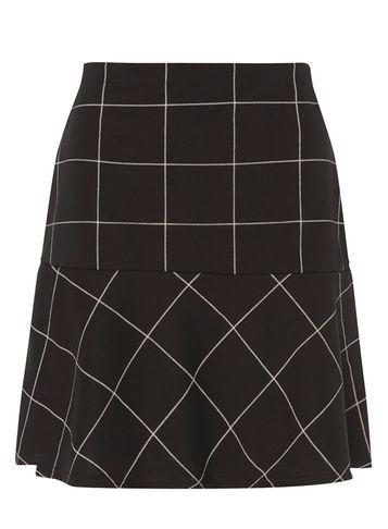 Dorothy Perkins Black And White Checked Mini Pephem Skirt