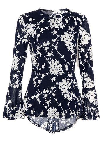 Dorothy Perkins *quiz Navy Flower Print Top
