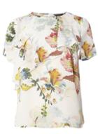 Dorothy Perkins Ivory Floral Print Ruffle Top