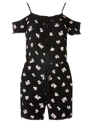 Dorothy Perkins Black Floral Print Playsuit