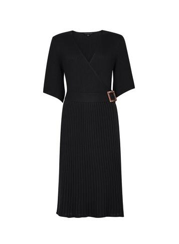 Dorothy Perkins Black Knitted Belted Dress