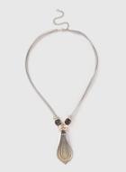Dorothy Perkins Grey Glass Teardrop Necklace