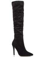 Dorothy Perkins *quiz Black Ruched Heel Boots