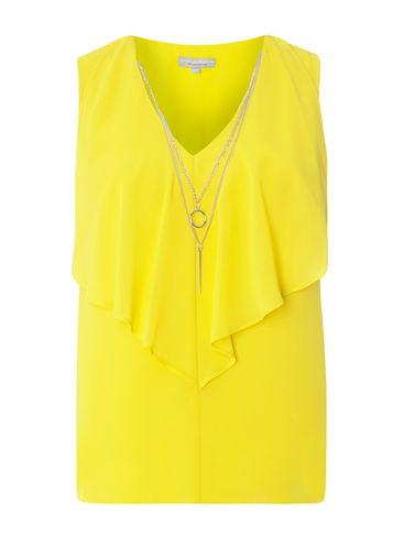 Dorothy Perkins Petite Yellow Top With Necklace