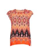 *billie & Blossom Petite Red Paisely Print Shell Top