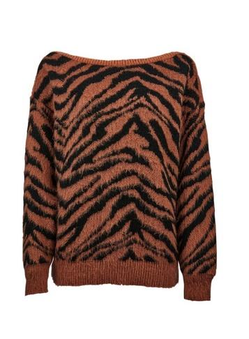Dorothy Perkins Brown Tiger Print Jumper