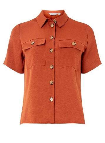 Dorothy Perkins Petite Orange Ginger Resort Shirt