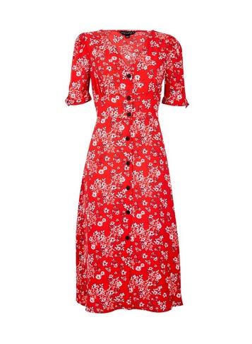 Dorothy Perkins *red Button Through Shirt Dress