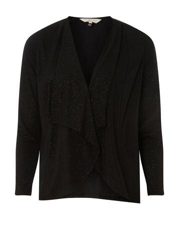 Dorothy Perkins *billie & Blossom Petite Black Glitter Waterfall Jacket