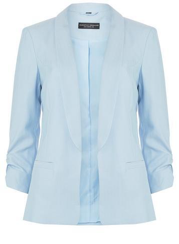 Dorothy Perkins Chambray Ruched Sleeve Blazer