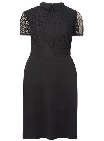 Dorothy Perkins *dp Curve Black Lace Collared Dress