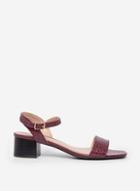 Dorothy Perkins Wide Fit Bright Red Oxblood Square Toe Heeled Sandals