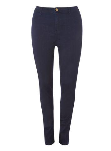 Dorothy Perkins Dp Curve Navy Fly Front Jeggings