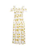 Dorothy Perkins Ivory Floral Print Shirred Dress