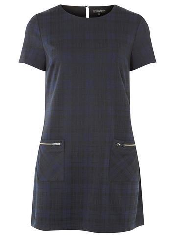 Dorothy Perkins Navy Check Tunic Top
