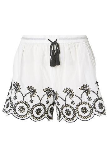 Dorothy Perkins *dp Beach Ivory And Black Embroidered Shorts