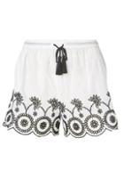Dorothy Perkins *dp Beach Ivory And Black Embroidered Shorts
