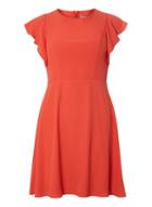Dorothy Perkins Petite Red Ruffle Fit And Flare Dress