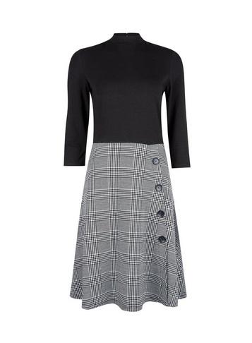 Dorothy Perkins Monochrome Check Skirt 2-in-1 Fit And Flare Dress