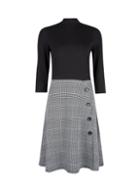 Dorothy Perkins Monochrome Check Skirt 2-in-1 Fit And Flare Dress