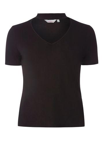 Dorothy Perkins Petite Black Choker Neck Top