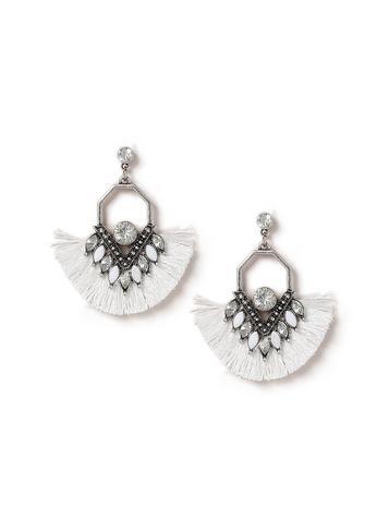 Dorothy Perkins White Tassel Fan Earrings