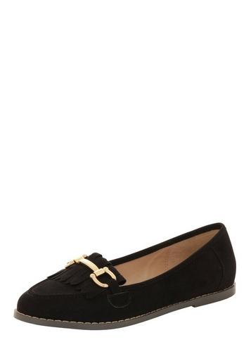 *london Rebel Suede Effect Fringe Loafers