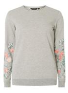 Dorothy Perkins Grey Floral Print Sleeve Jumper