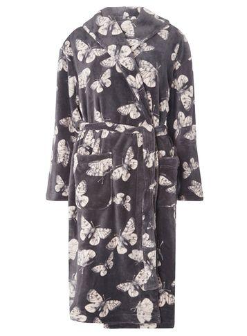 Dorothy Perkins Grey Butterfly Dressing Gown