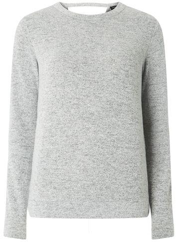 Dorothy Perkins Grey Wrap Back Long Sleeve Jumper