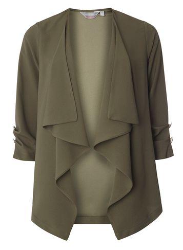 Dorothy Perkins Petite Khaki Waterfall Jacket