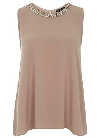 Dorothy Perkins Stone Embellished Dip Back Top