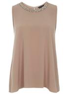 Dorothy Perkins Stone Embellished Dip Back Top
